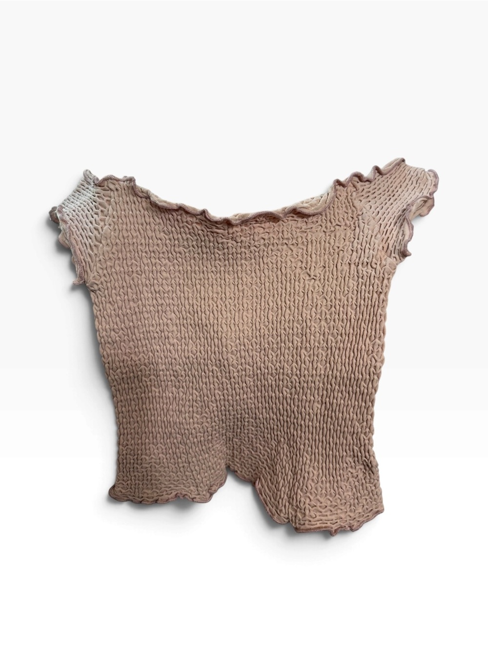 Free People Smocked Crop Top in Dusty Rose